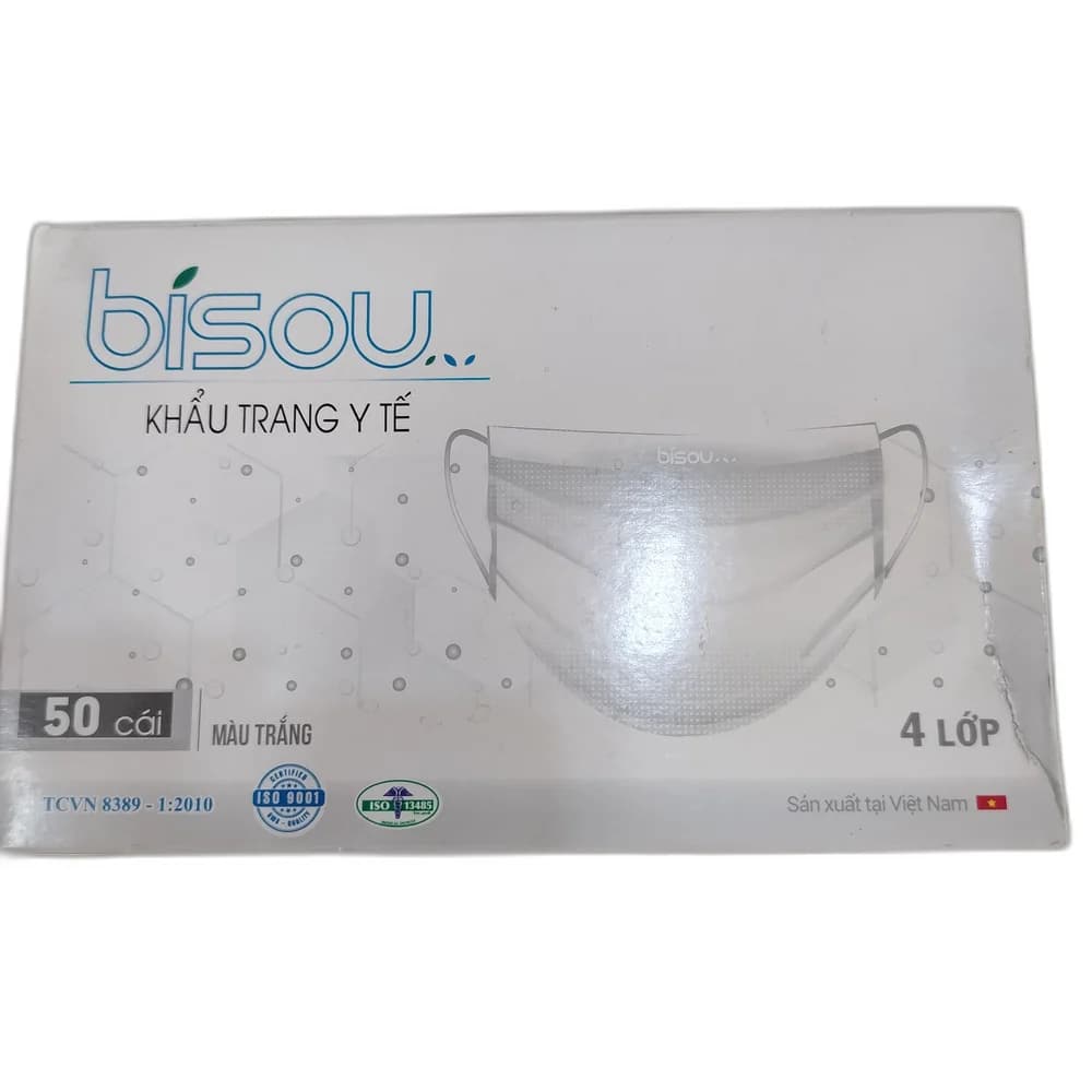 Bisou Face Mask White 4-Layer 50 pcs