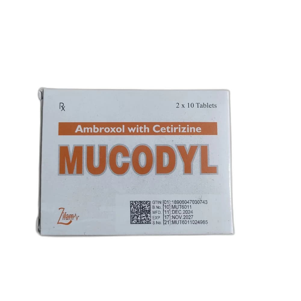 Mucodyl Ambroxol 60 mg + Cetirizine 5 mg