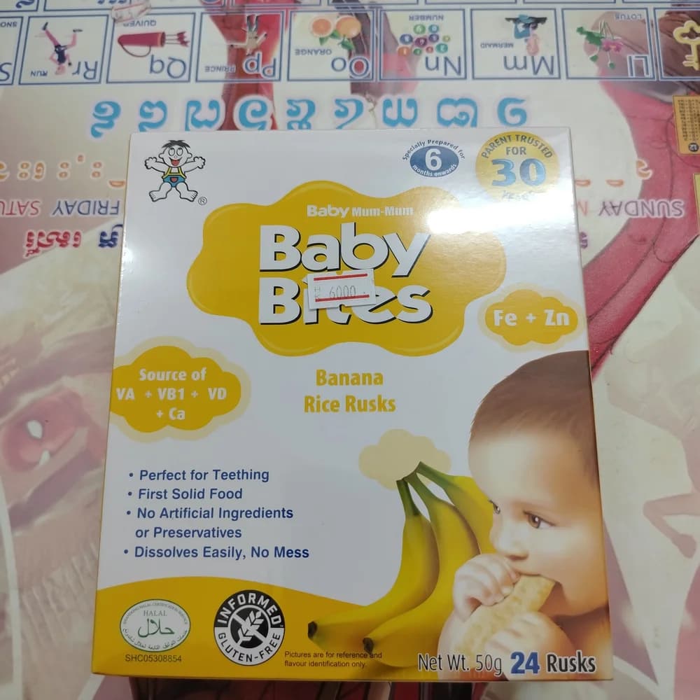 Baby Bites Banana Flavor Rice Rusks