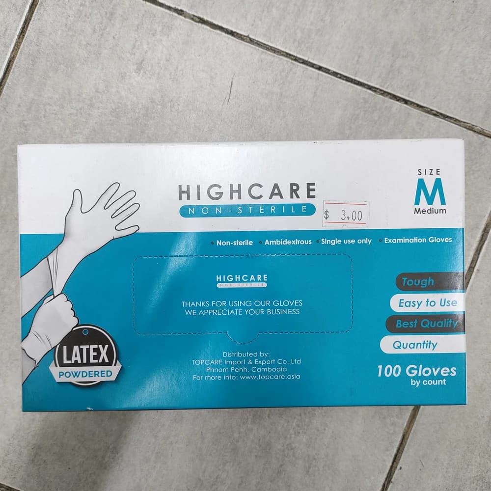 Highcare Latex Examination Gloves M Medium (Size M)