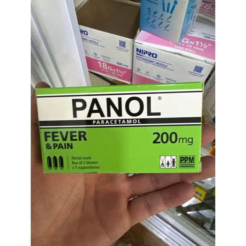 Panol Fever & Pain Paracetamol 200 mg suppositories