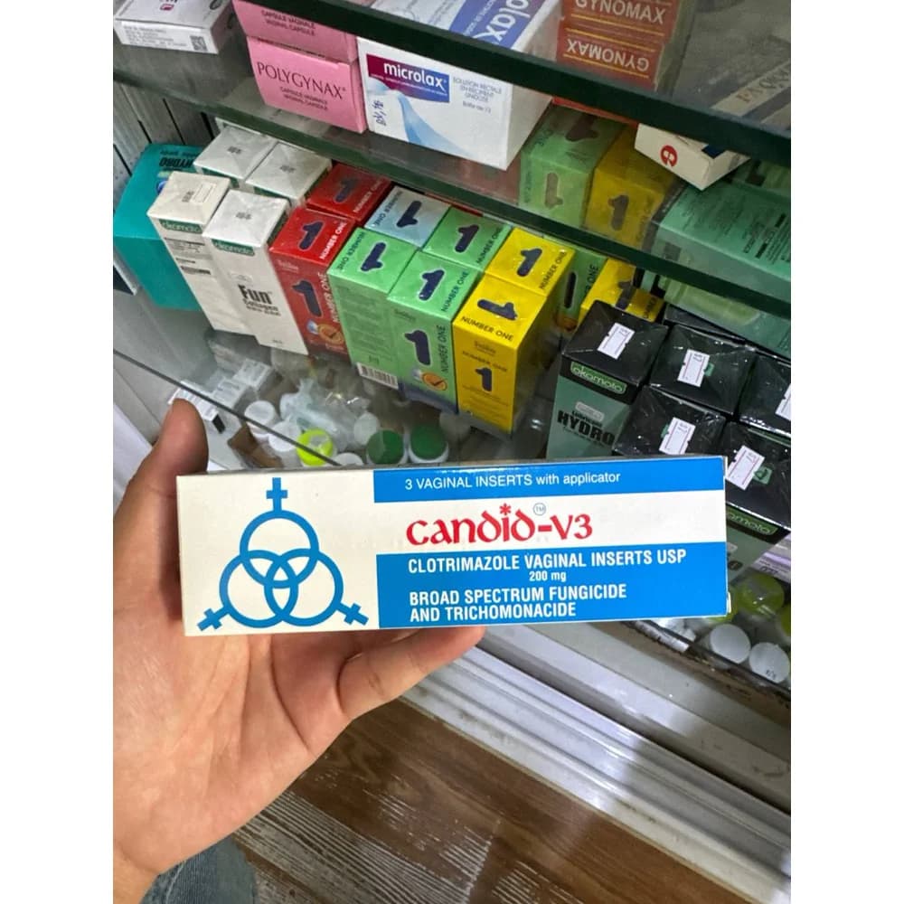 Candido-V3 Clotrimazole 200 mg vaginal inserts, 3 inserts with applicator