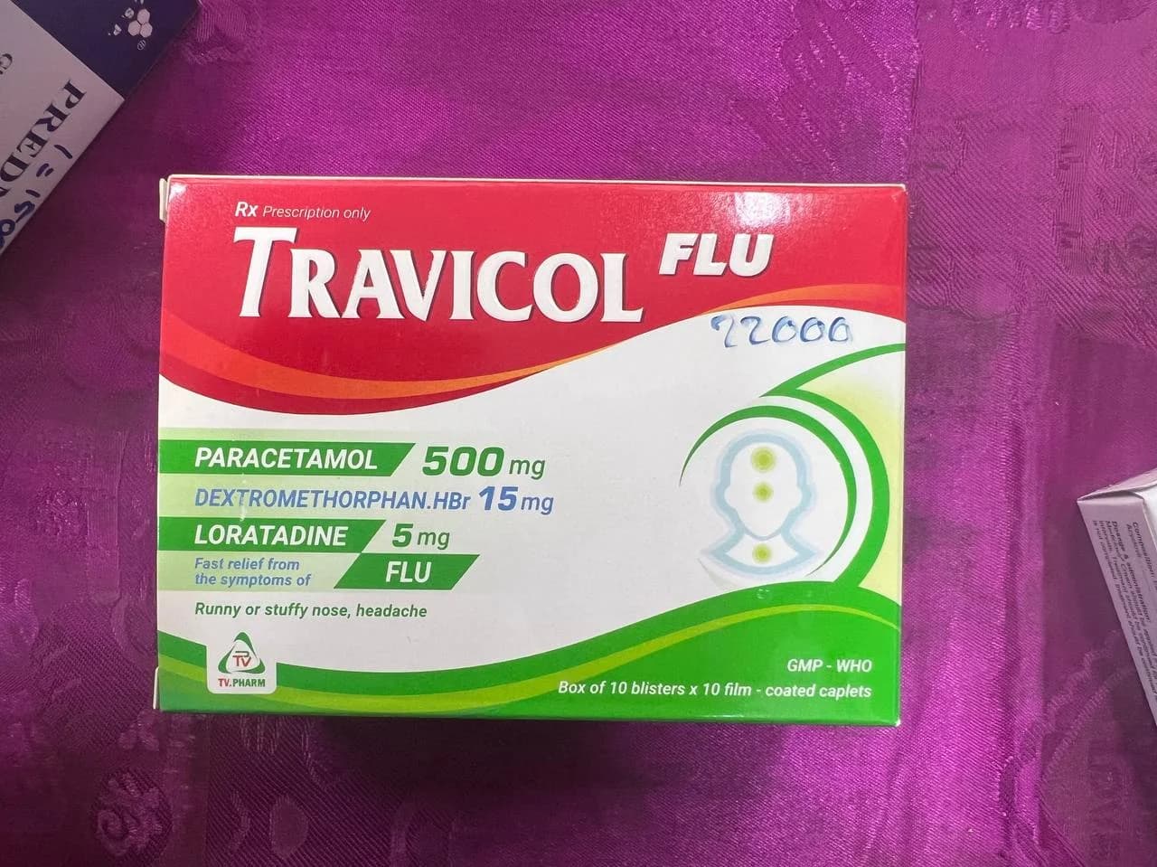 Travicol Flu 500mg/15mg/5mg