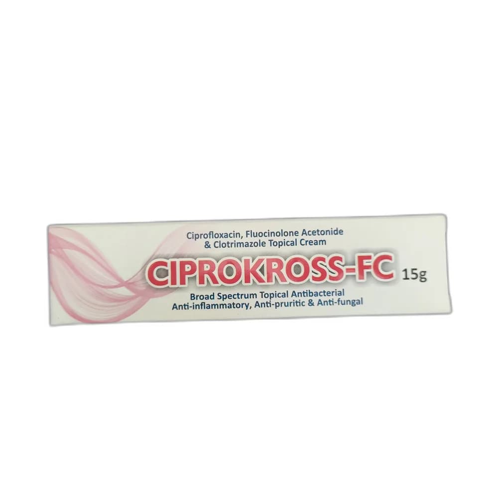 Ciprokross-FC Ciprofloxacin 0.5% / Fluocinolone acetonide 0.025% / Clotrimazole 1.0%