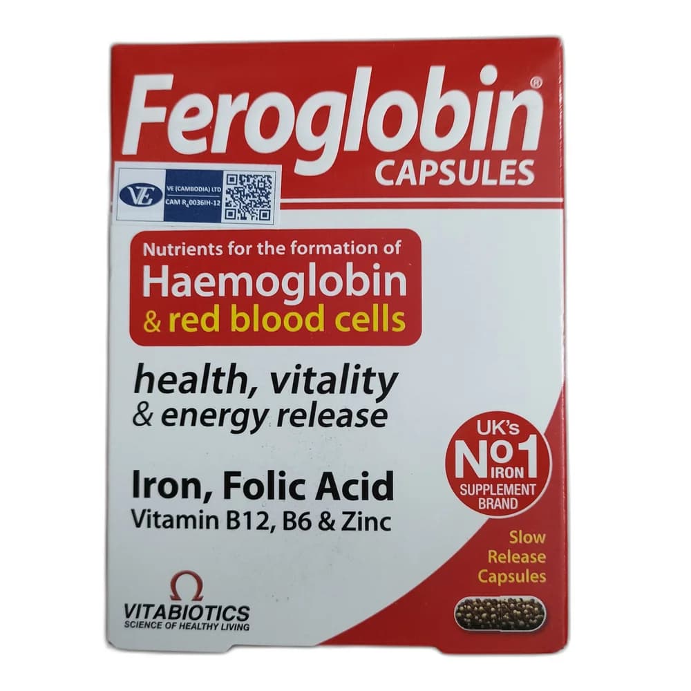Feroglobin Capsules Iron 24 mg per capsule