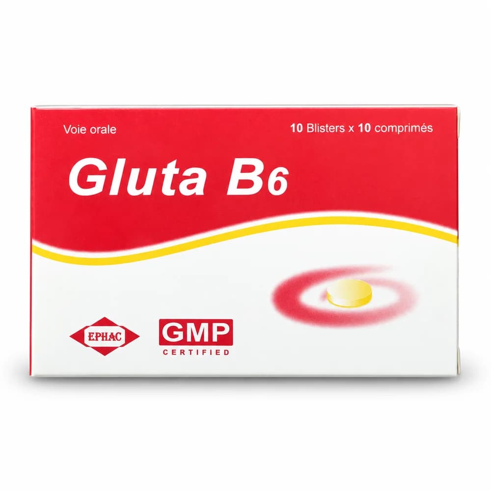 Gluta B6 Glutamic acid 400 mg / vitamin B6 2 mg / vitamin B1 3 mg per tablet