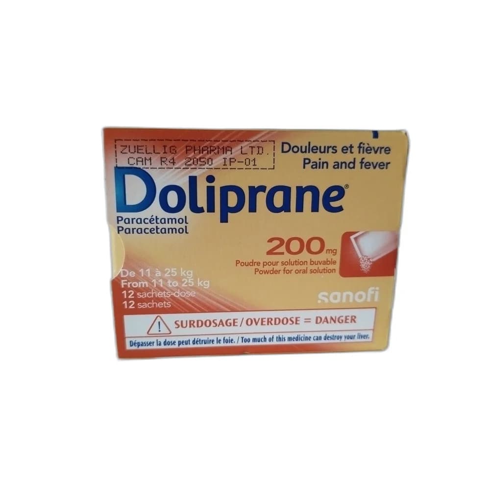 Doliprane Paracetamol 200 mg per sachet