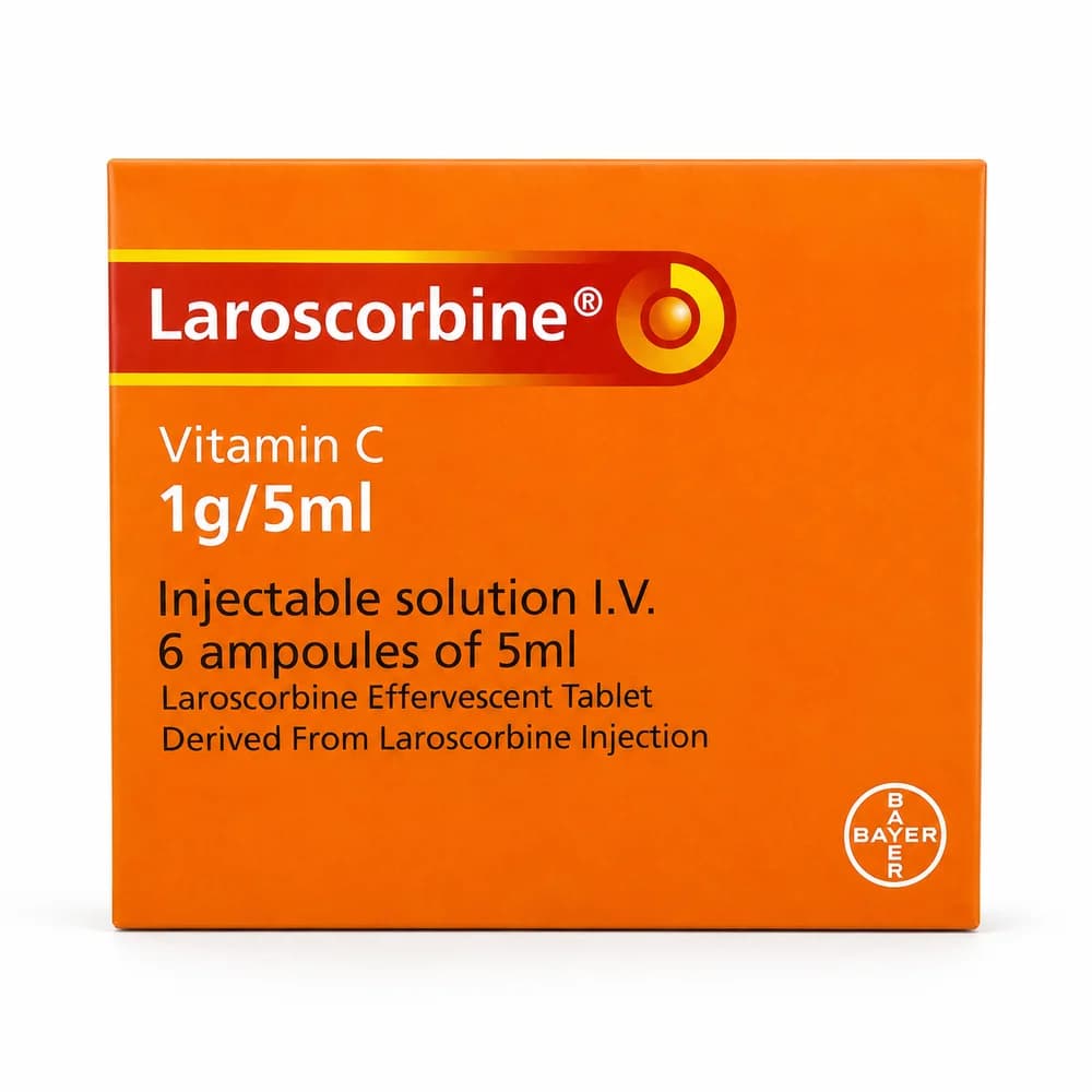 Laroscorbine Ascorbic acid 1 g/5 ml injectable solution I.V., 6 ampoules of 5 ml