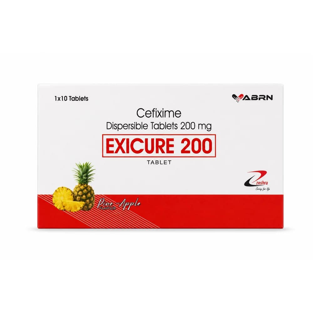 Exicure 200 Cefixime 200 mg per dispersible tablet