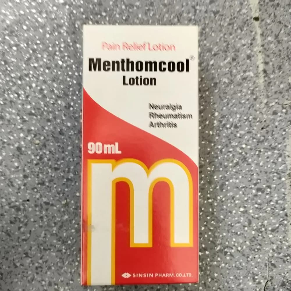 Menthomcool Lotion L-menthol 3%, dl-camphor 2%, methyl salicylate 1% (approx; per Sinsin OTC label)