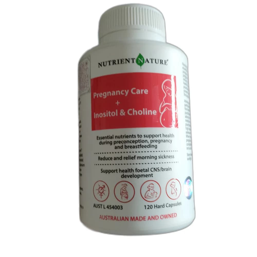 Nutrient Nature Pregnancy Care + Inositol & Choline 2 capsules daily, 120 hard capsules