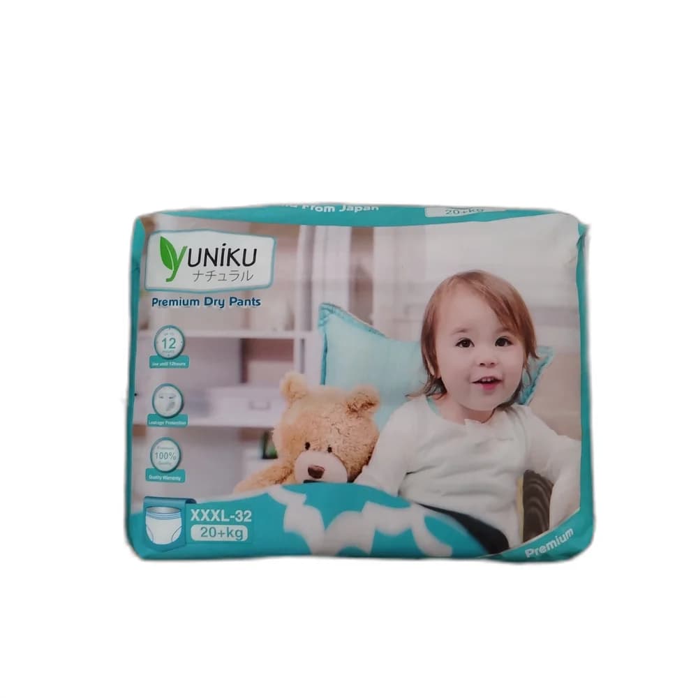 Yuniku Premium Dry Pants (Size XXXL, 32 Pcs) XXXL (20+ kg), 32 pcs