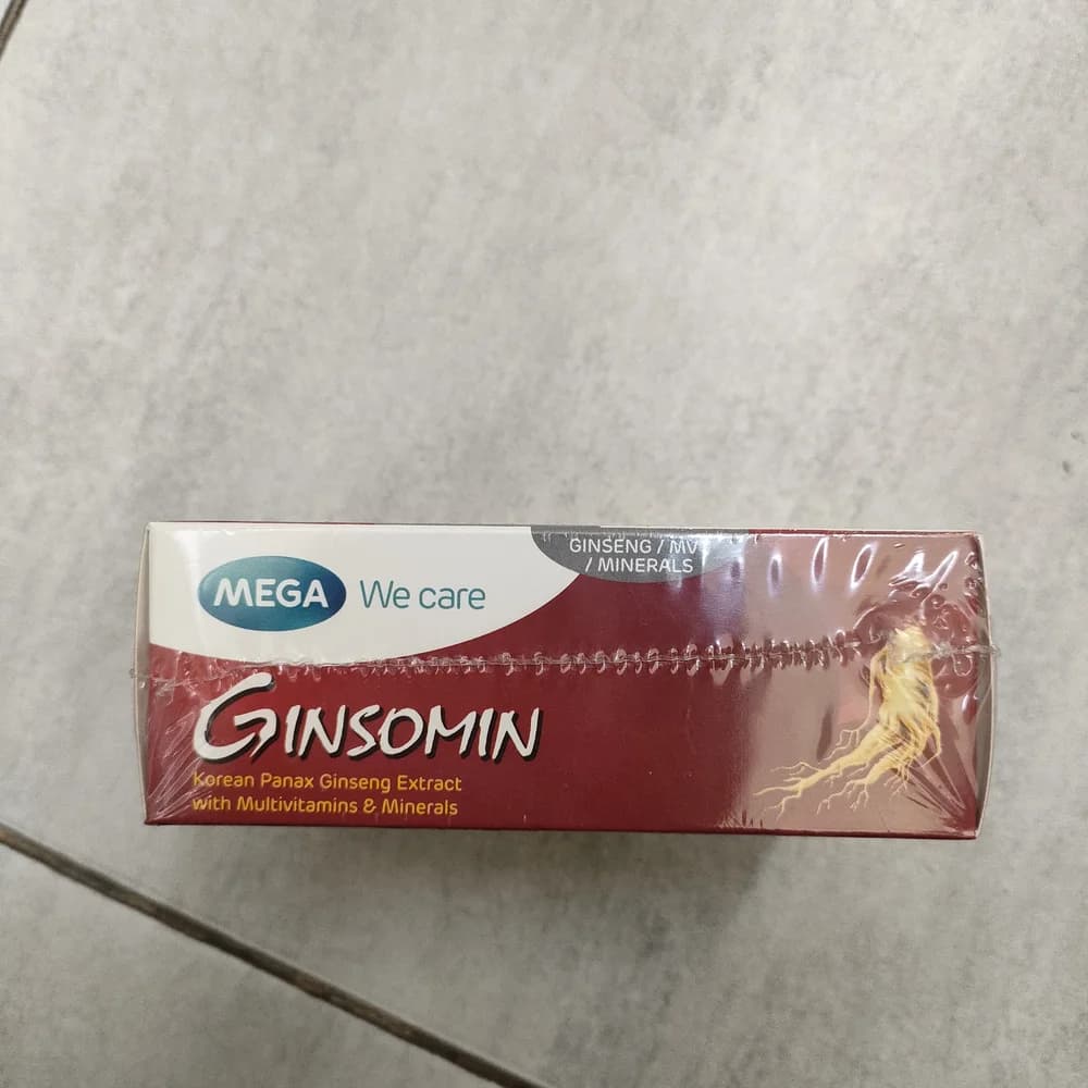 Ginsomin Ginseng Extract 50 mg (eq. dried ginseng root 250 mg) + multivitamins & minerals
