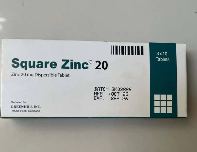 Square Zinc 20 Zinc 20mg Dispersible Tablet