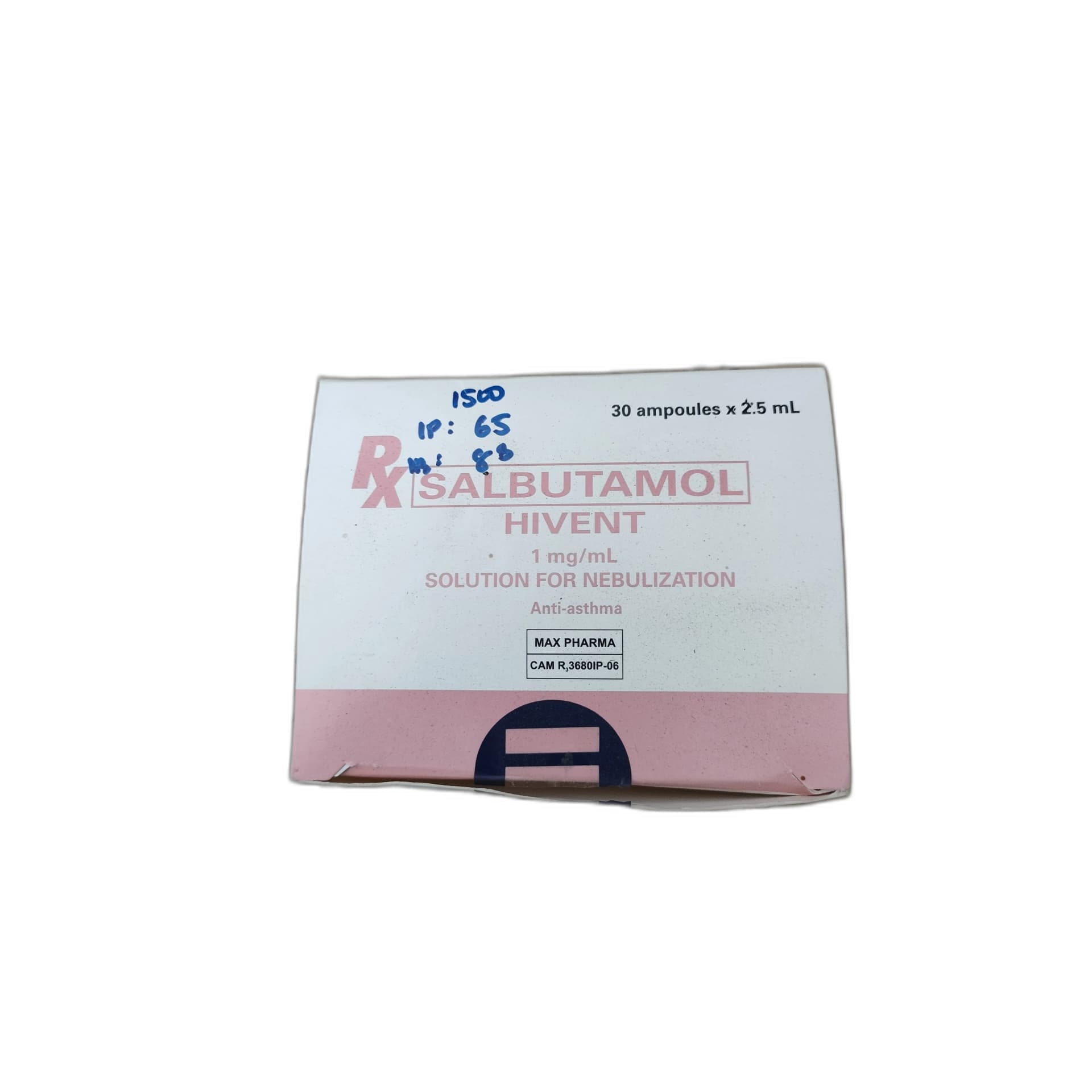 Salbutamol Hivent 1mg/mL Nebulization Solution 30 ampoules x 2.5 mL
