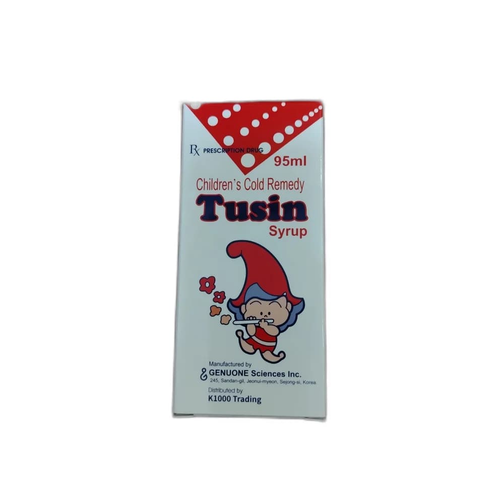 Tusin Per 100 mL: Acetaminophen 1000 mg, Dextromethorphan HBr 50 mg, dl-Methylephedrine HCl 62.5 mg, Chlorpheniramine maleate 8.3 mg, Guaifenesin 233.3 mg, Anhydrous caffeine 133.3 mg