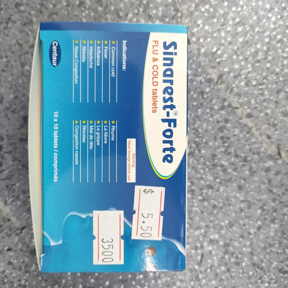 Sinarest-Forte 500 mg / 10 mg / 2 mg / 30 mg