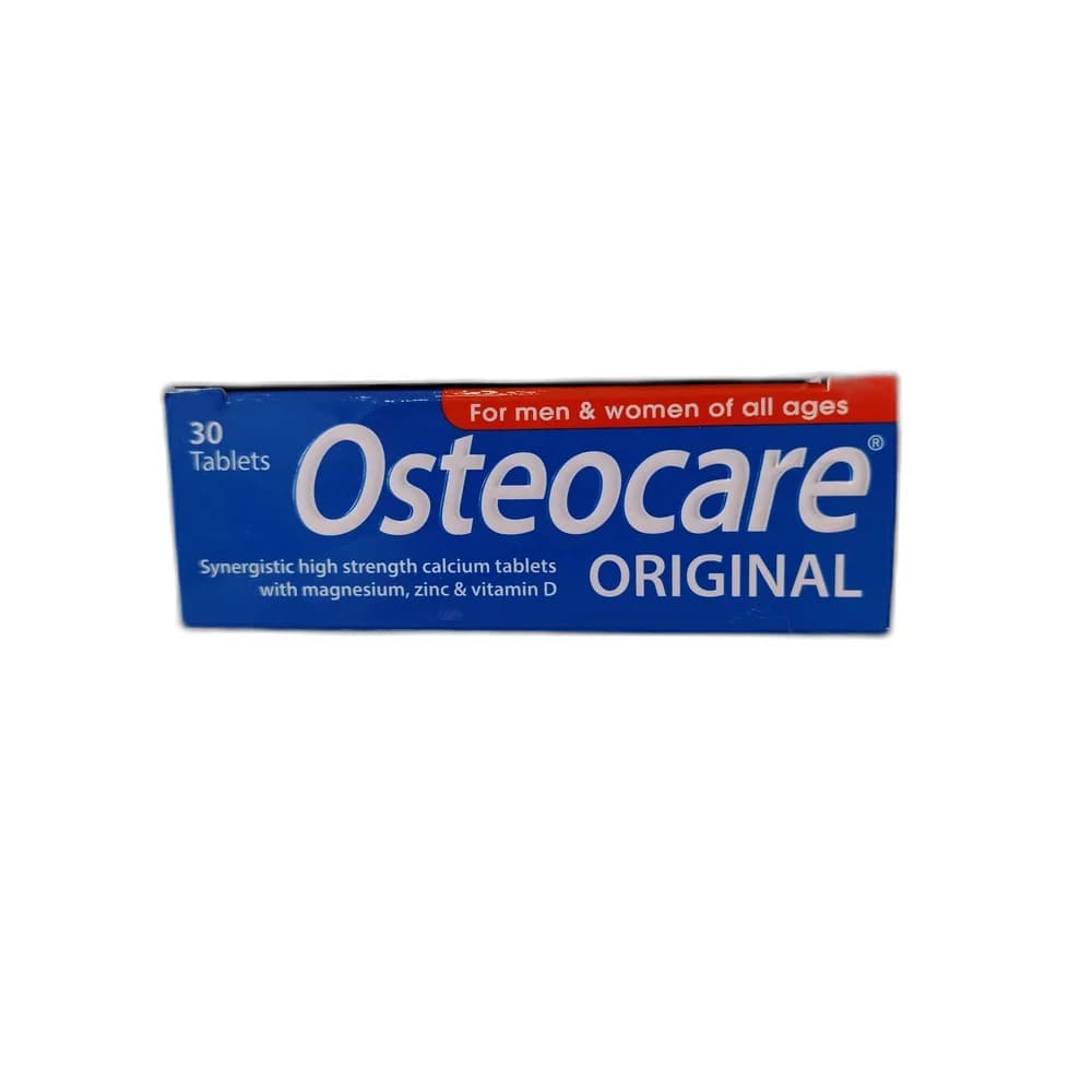 Osteocare Original Calcium 400 mg / Magnesium 150 mg / Vitamin D3 100 IU / Zinc 5 mg per tablet (per 2 tablets: Calcium 800 mg, Magnesium 300 mg, Vitamin D3 200 IU, Zinc 10 mg)