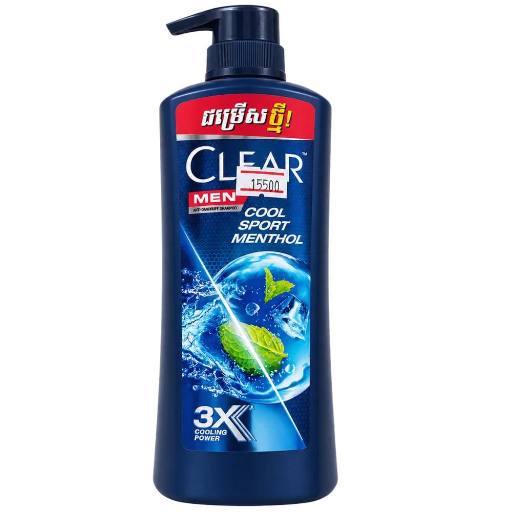 Clear Men Cool Sport Menthol Anti-Dandruff Shampoo 3X cooling power