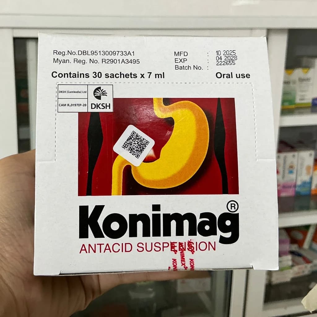 Konimag Mg Trisilicate300mg Al Hydroxide dried gel 300 simethicine50mg
