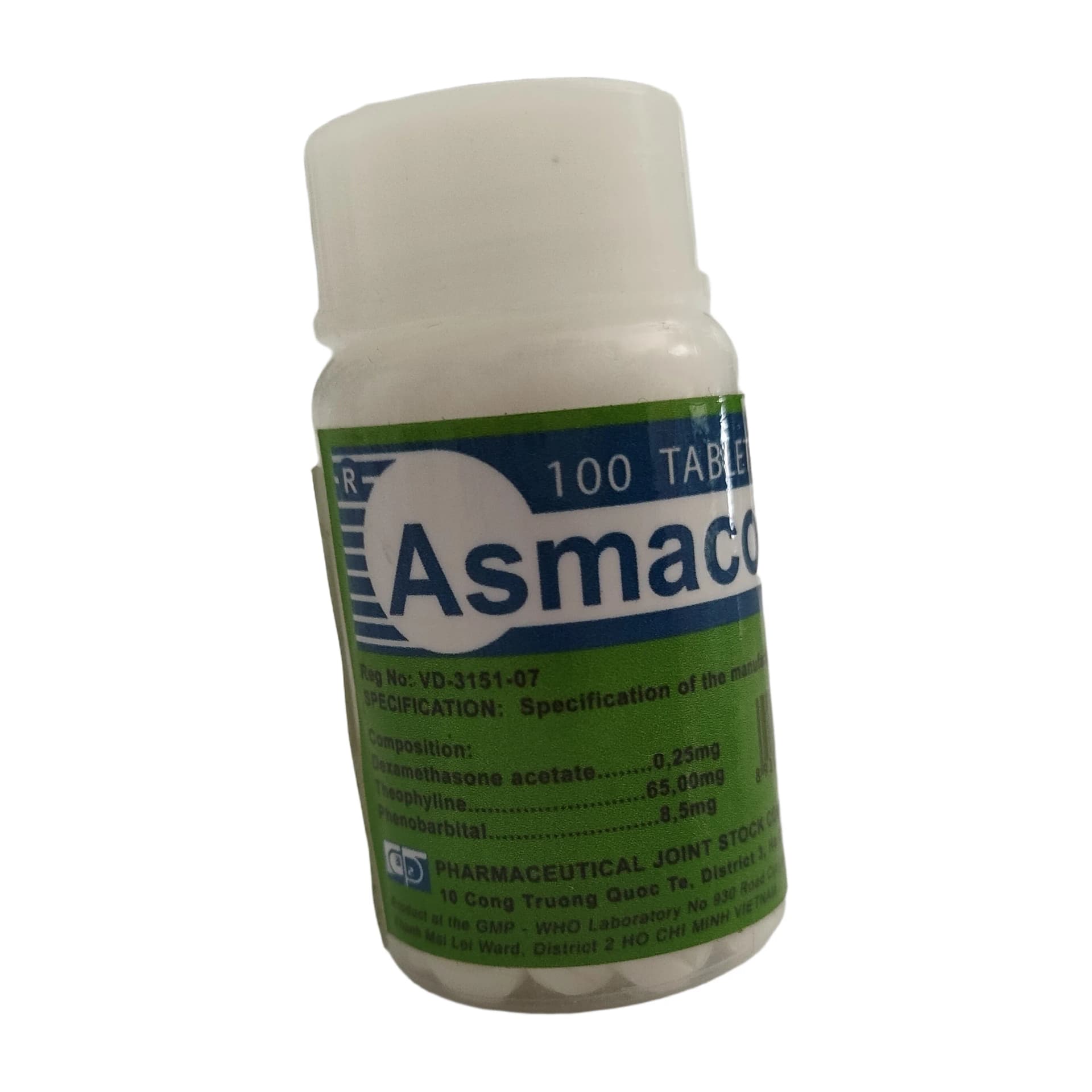 Asmacort Dexamethasone 0.25mg + Theophylline 65mg + Phenobarbital 8.5mg
