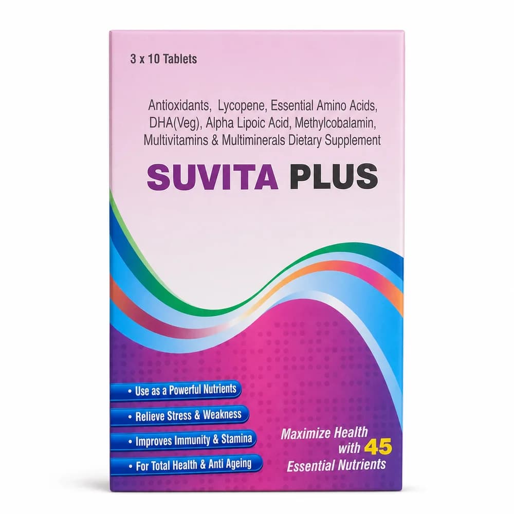 Suvita Plus Multivitamin, multimineral, antioxidant, omega-3 and essential amino acid dietary supplement