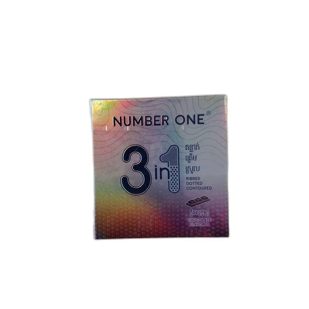 Number One 3 in 1 Chocolate Flavored (ribbed, dotted, contoured; 3 pcs)