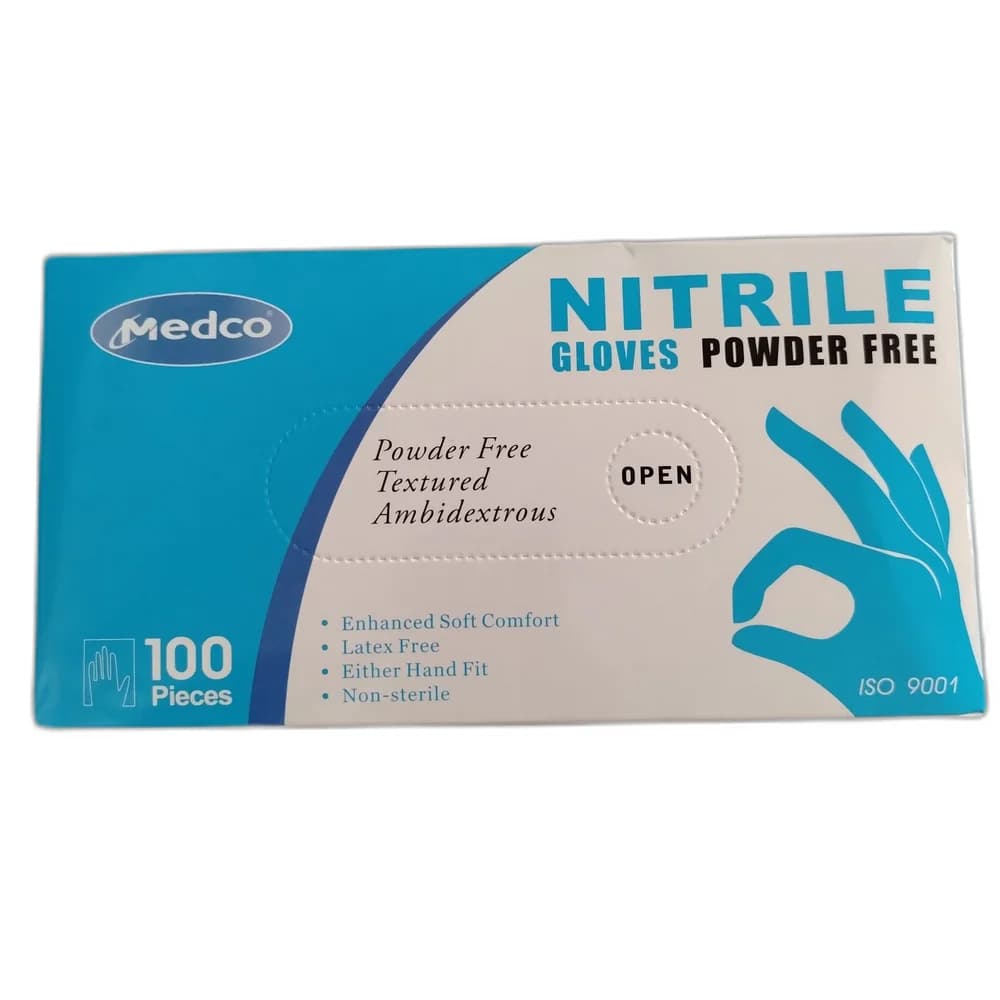 Medco Nitrile Gloves Powder Free Size M, Black