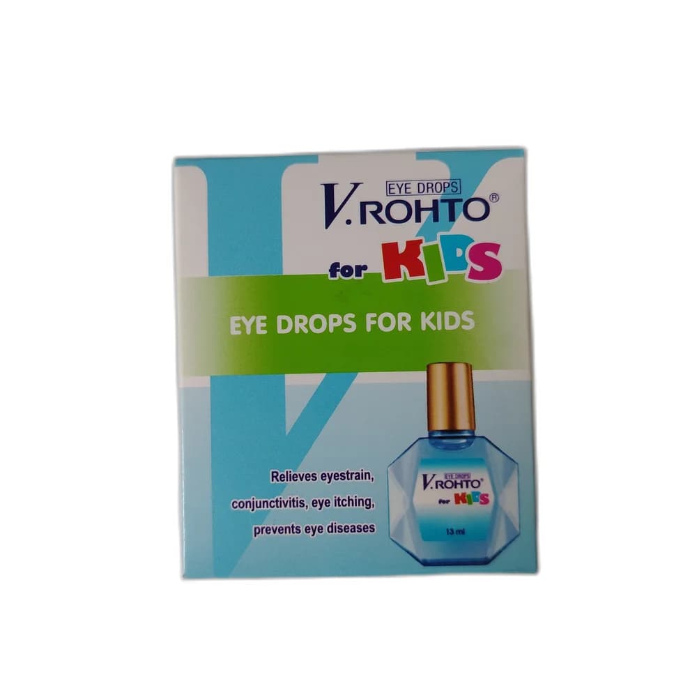 V.Rohto for Kids Per 13 mL: Aminoethylsulfonic Acid 130 mg, Epsilon-Aminocaproic Acid 130 mg, Chlorpheniramine Maleate 1.3 mg, Potassium L-Aspartate 26 mg