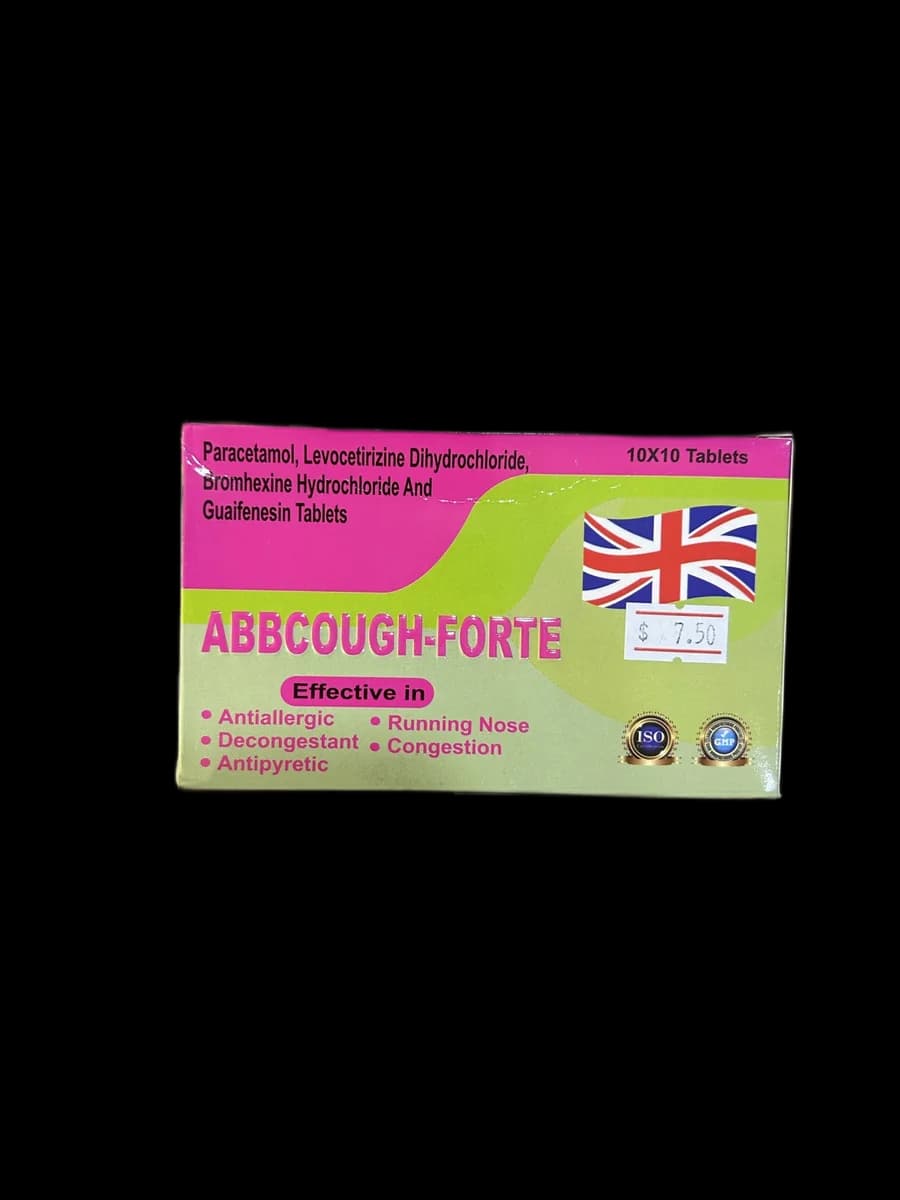ABBCOUGH-FORTE Paracetamol 500mg / Levocetirizine 5mg / Bromhexine 8mg / Guaifenesin 100mg