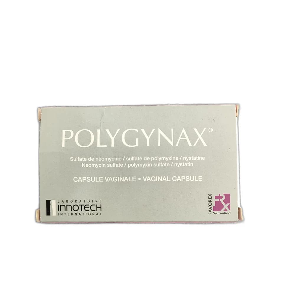 Polygynax Neomycin sulfate 35,000 IU / Polymyxin B sulfate 35,000 IU / Nystatin 100,000 IU per capsule
