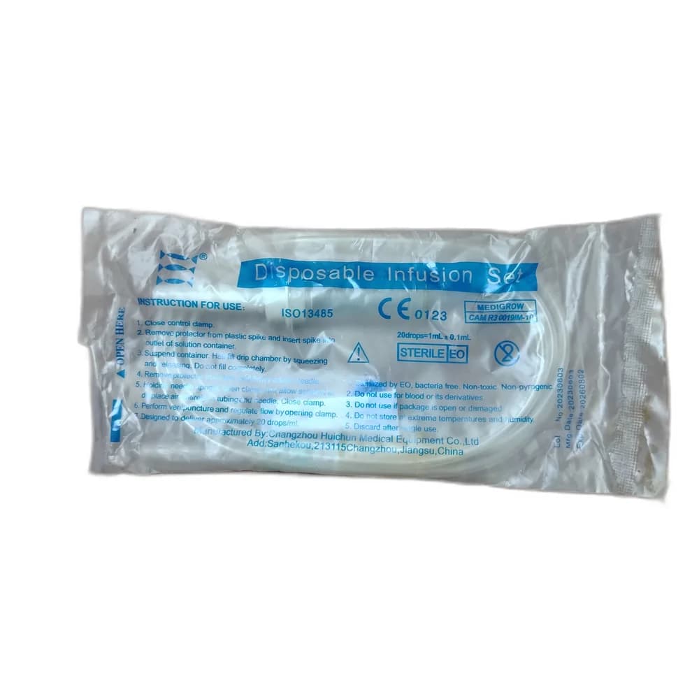Medigrow Disposable Infusion Set 20 drops/mL +/- 0.1 mL