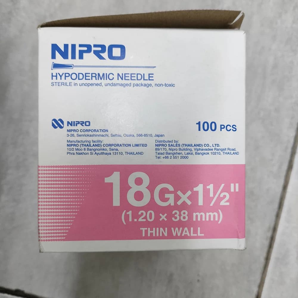 Nipro Hypodermic Needle 30G x ½″ Sterile disposable hypodermic needle, 30G x ½″ (0.30 x 13 mm)