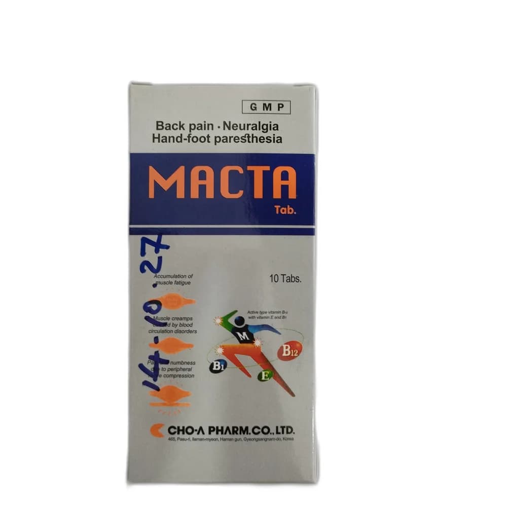 Macta Mecobalamin 500 µg / Tocopherol acetate 66.6 mg / Fursultiamine HCl 9.1 mg / Pyridoxine HCl 16.66 mg