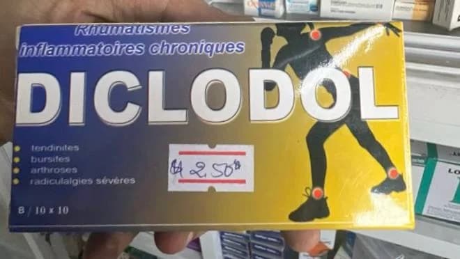 DICLODOL ParacΓ©tamol 500mg, DiclofΓ©nac (DCl) sel de sodium 50mg