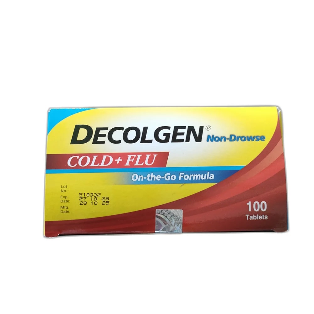 Decolgen Non-Drowsy Cold + Flu 500 mg / 10 mg - SUKHA PHARMACY