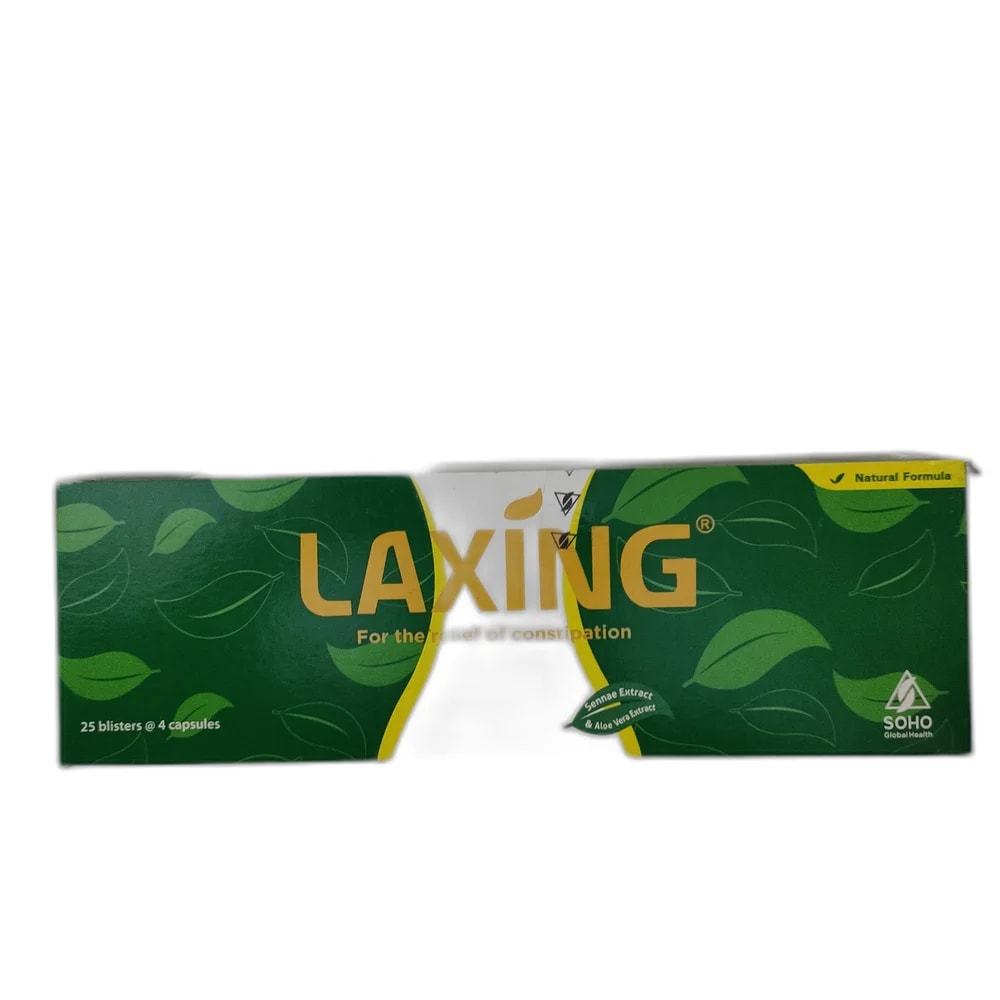 Laxing Sennae folium 100 mg + Aloe vera folium 33 mg + Foeniculi vulgaris semen 20 mg per capsule - PHARMACIE PORNLEU PICH
