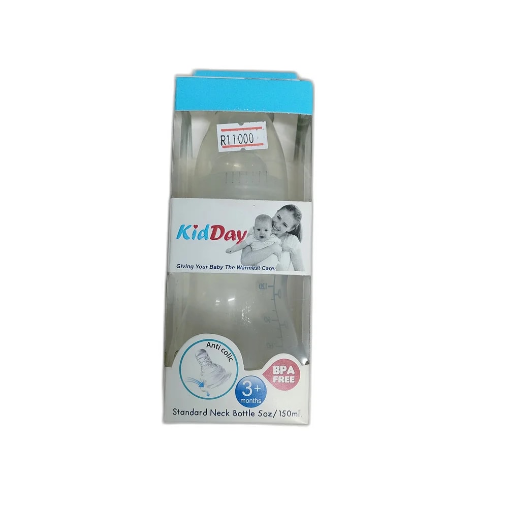 KidDay Standard-Neck Feeding Bottle 150 ml / 5 oz, M nipple, 3+ months - Depot de Pharmacie B Rotha
