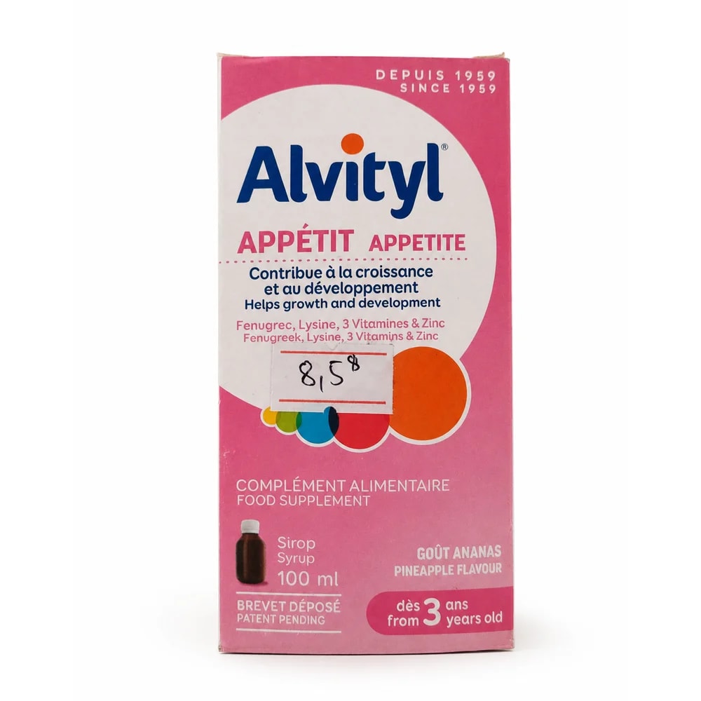 Alvityl Appétit 62.5 mg / 50 mg / 8 mg / 0.7 mg / 2.5 µg / 1.5 mg per 5 mL - Preah Chan Tep Pharmacy 
