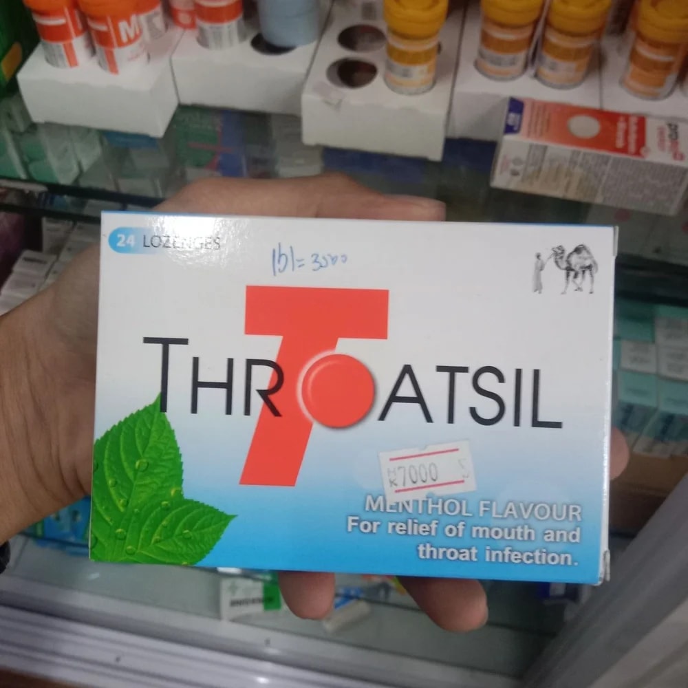 Throatsil Menthol Flavour 2,4-Dichlorobenzyl alcohol 1.2 mg + amylmetacresol 0.6 mg per lozenge - Kim Yi