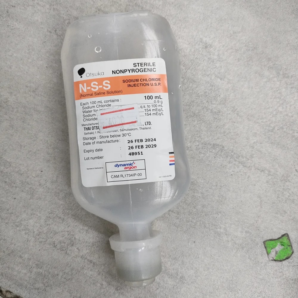 Otsuka N-S-S Normal Saline Solution 100ml Sodium Chloride 0.9 g per 100 mL, 100 mL bottle - Depot De Pharmacie "A" Kim Houy