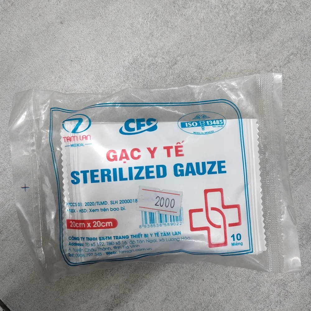 Sterilized Gauze (Tam Lan CFC) 20cm x 20cm and 20cm x 40cm pieces - Depot De Pharmacie "A" Kim Houy