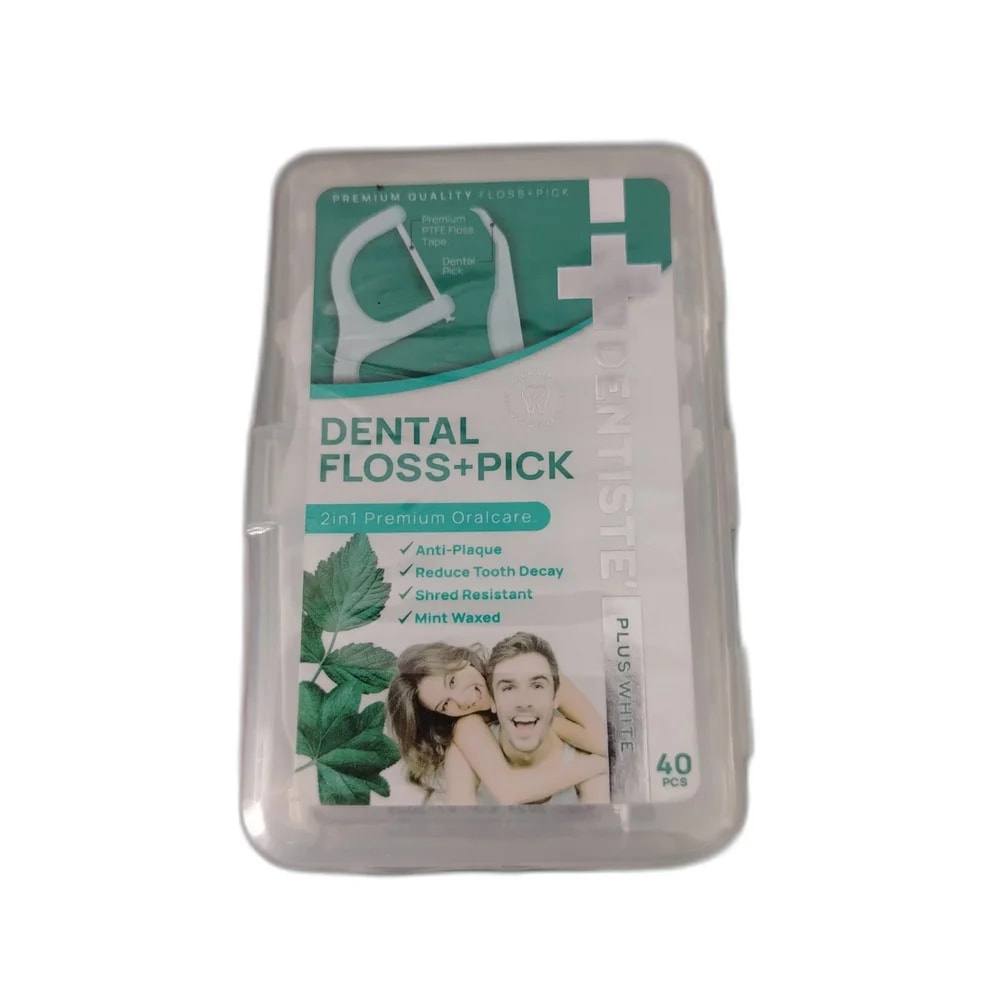 Dentiste' Plus White Dental Floss + Pick (40 pcs) 40 pcs - PHARMACIE RATANAK