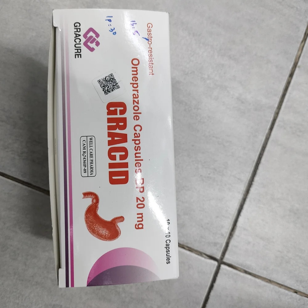 Gracid Omeprazole 20 mg per gastro-resistant capsule - Depot De Pharmacie "A" Kim Houy