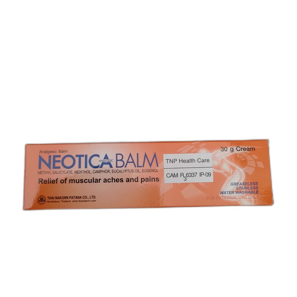 Neotica Balm Methyl salicylate 12.5% / menthol 5.64% / camphor 1.8% / eucalyptus oil 1.8% / eugenol 1.36% - PHARMACIE PUNLEU SOKPHEAP II