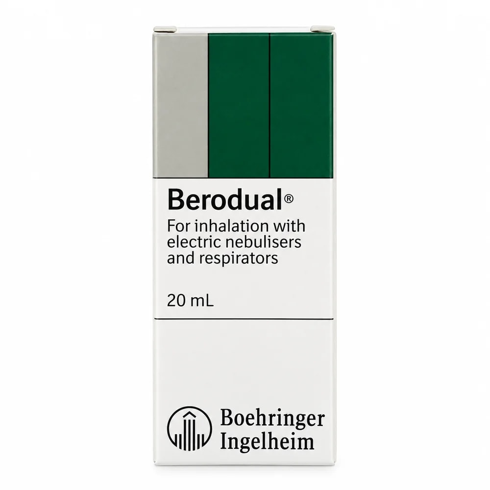 Berodual Ipratropium bromide 261 mcg + fenoterol hydrobromide 500 mcg per mL - Reachiny Pharmacy