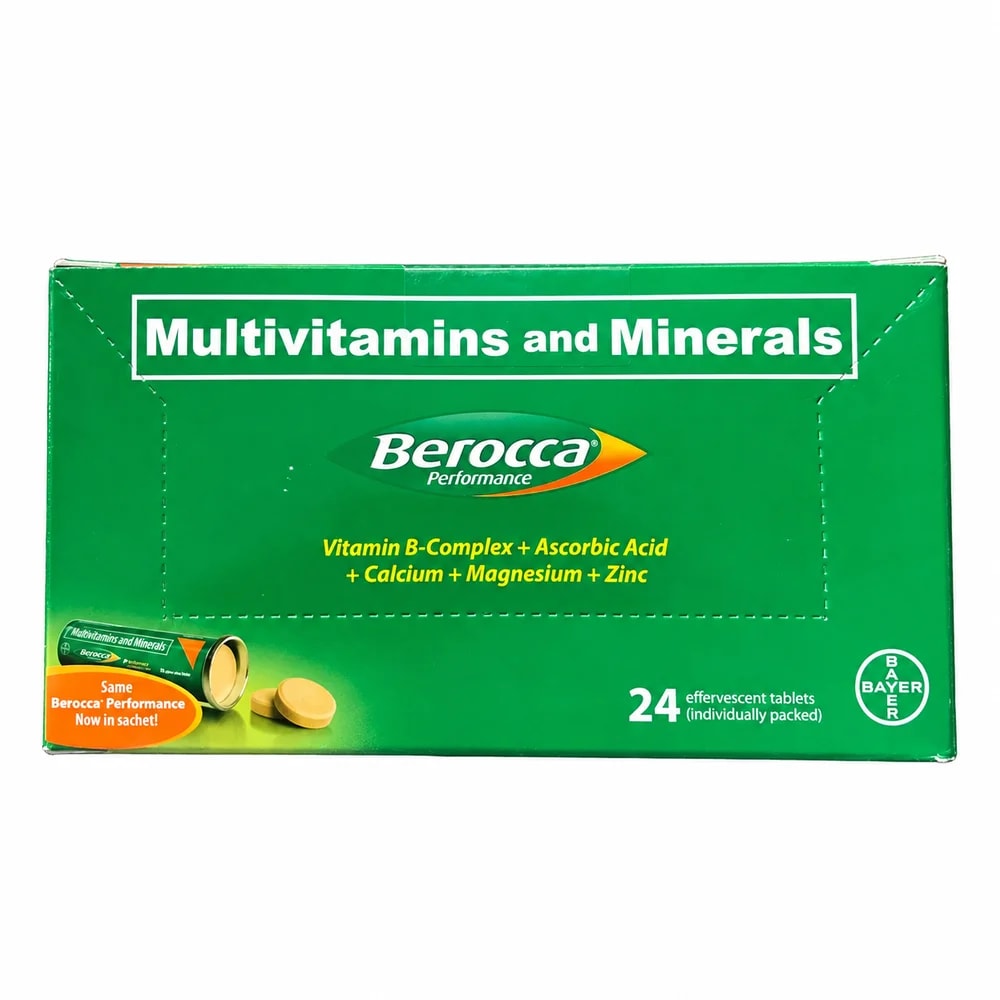 Berocca Performance Orange (Strip) Effervescent tablet (Vitamin C 500 mg + B-complex, Calcium, Magnesium, Zinc) - ហ្វាម៉ាសង់តេ