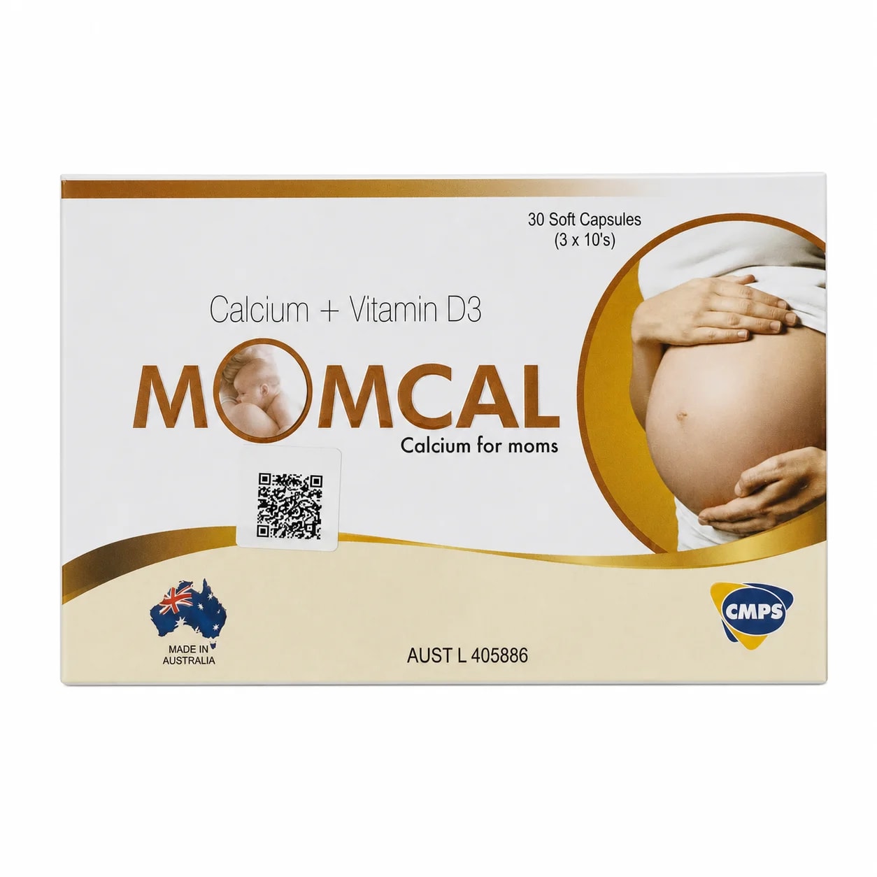 Momcal Calcium carbonate 625 mg + cholecalciferol 10 micrograms (400 IU) per soft capsule - Preah Chan Tep Pharmacy