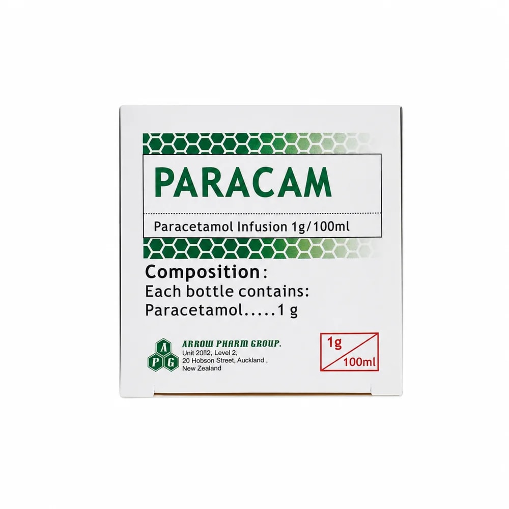Paracam Paracetamol 1 g / 100 mL infusion - Preah Chan Tep Pharmacy 
