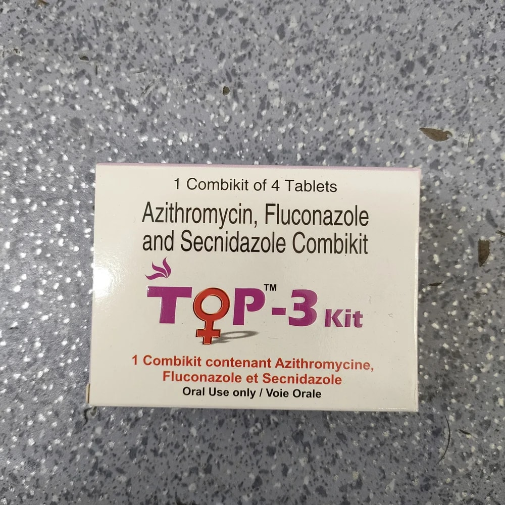 Top-3 Kit Combikit of 4 tablets: Azithromycin + Fluconazole + Secnidazole - Depot De Pharmacie "A" Kim Houy